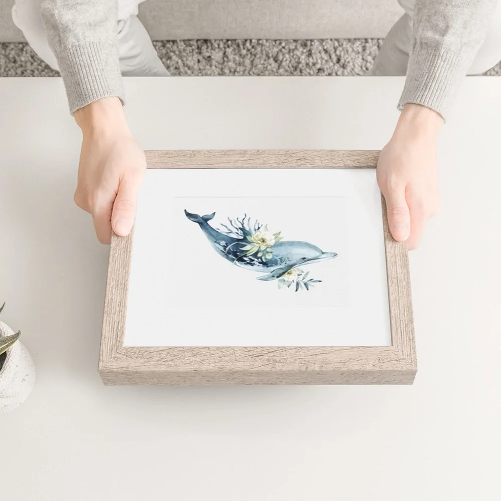 Wall Art Watercolor Dolphin Print Poster Unframed - Picture 9 of 16